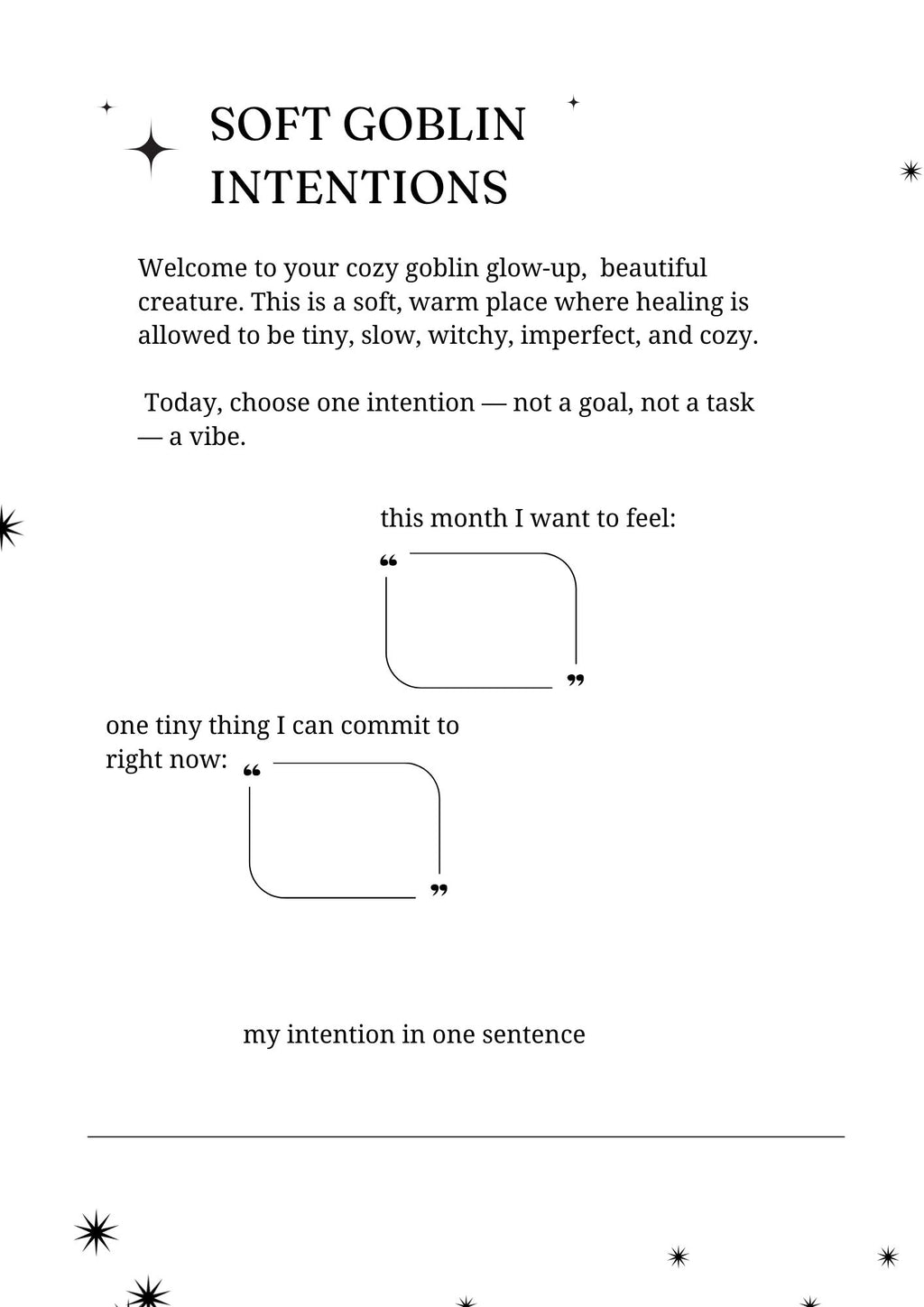 The Cozy Goblin Glow-Up Workbook- PDF|Digital File|Printable|