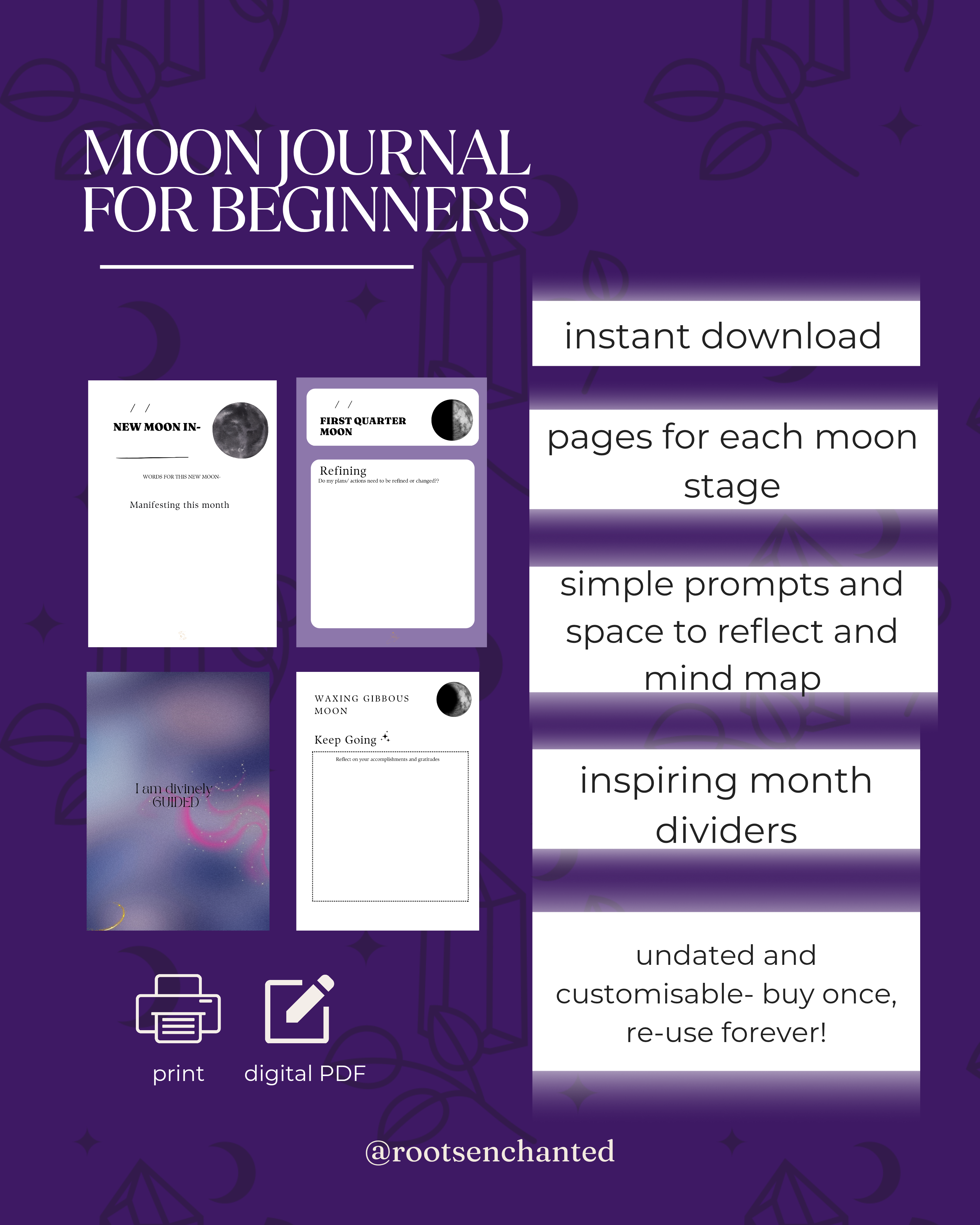 Beginners Moon Journal Digital and Print-Out