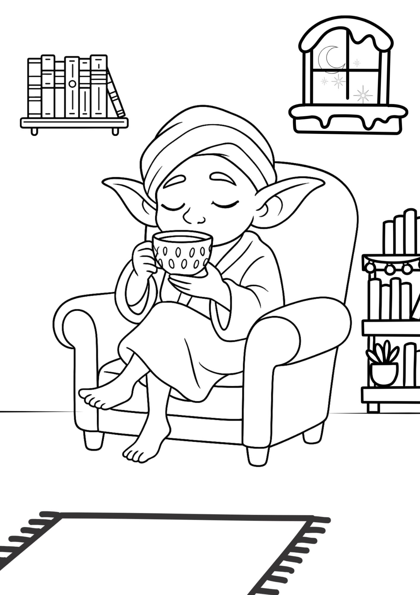 ✨🛁 COZY GOBLIN Adult Colouring Pages — PEAK SELF-CARE ENERGY 🛁✨